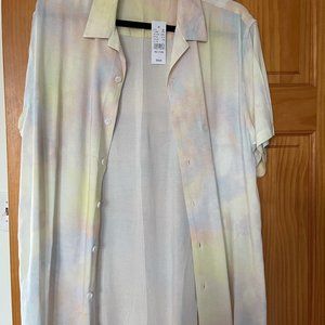 NWT PacSun Tie Dye Short Sleeve Button Up Shirt